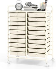 20-Drawer Rolling Storage Cart Mobile Rolling Cart w/Drawers School Classroom