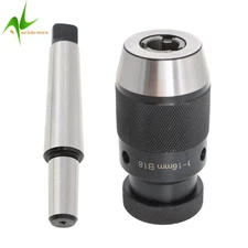 MT2/MT3-B18 1-16mm Lathe Drill Chuck+Taper Arbor Keyless Precision Self Tighten