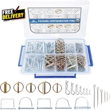 360Pcs Heavy Duty Pin Assortment Kit Hitch Pins R Clip Pins Hair Pins Lynch Pins