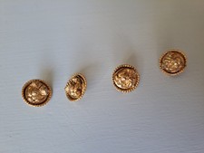 Set of 4 Vintage and Iconic Versace Gold Tone 15mm Buttons with Shank