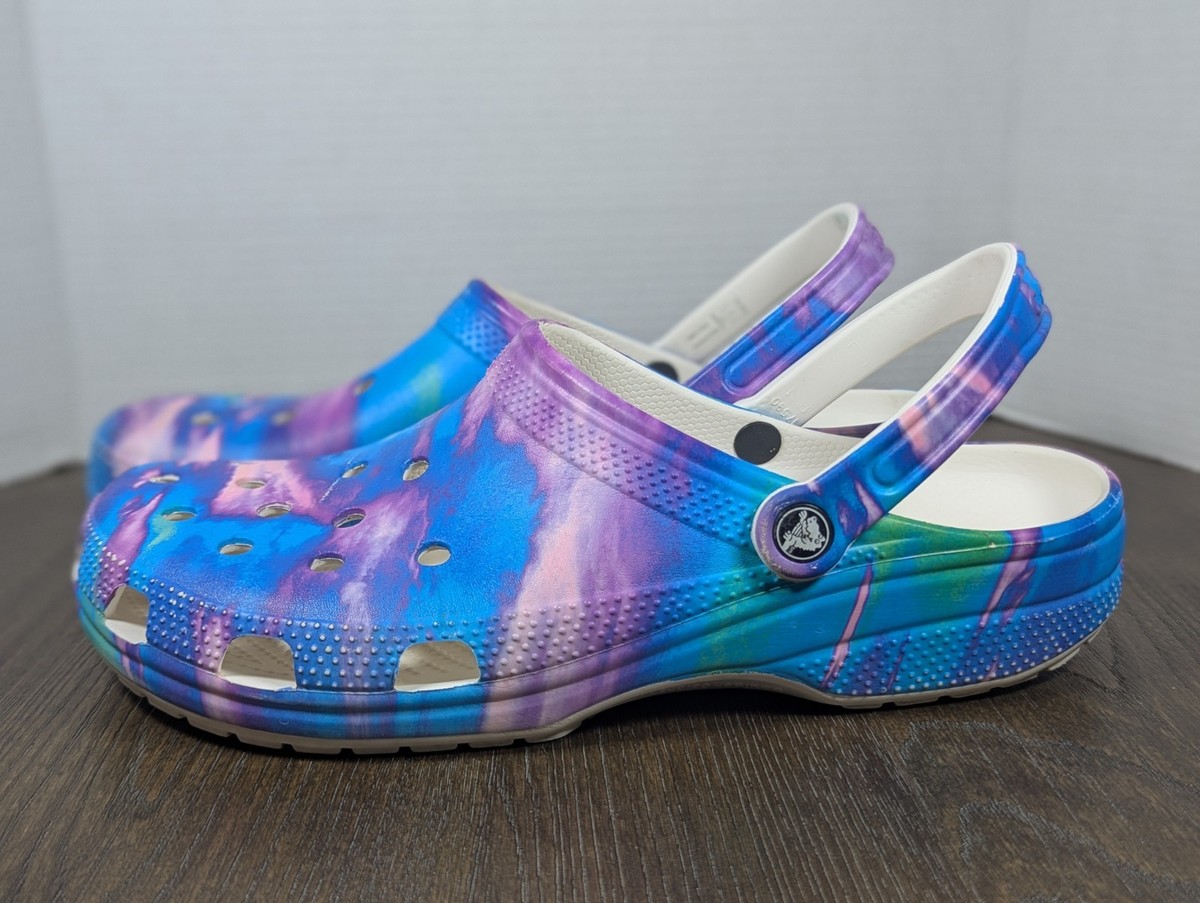 CROCS Classic Tie Dye Clogs Shoes Mens 13 Blue Purple Baya  display picture 1