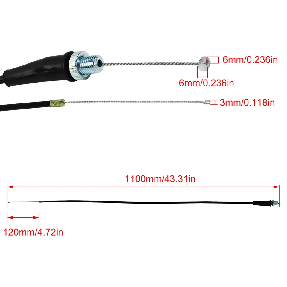 Cable de manija/acelerador para Honda C70 CL110 CT90 CT110 (barra de 7/8") Foto 2 de 4