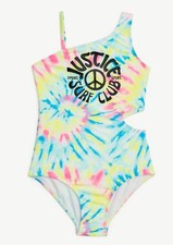 Justice Girls Size XL 16-18 Justice Tie Dye Peace 1-Pc Swimsuit NWT