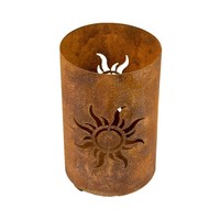 Edelrost Windlicht Sonne 24 Cm Hoch - Rost Leuchter Rostige Metall Gartendeko