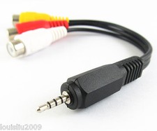 1pc Audio Video Joint Adapter Cable 2.5mm Male Plug to 3 RCA Jack Female NEW