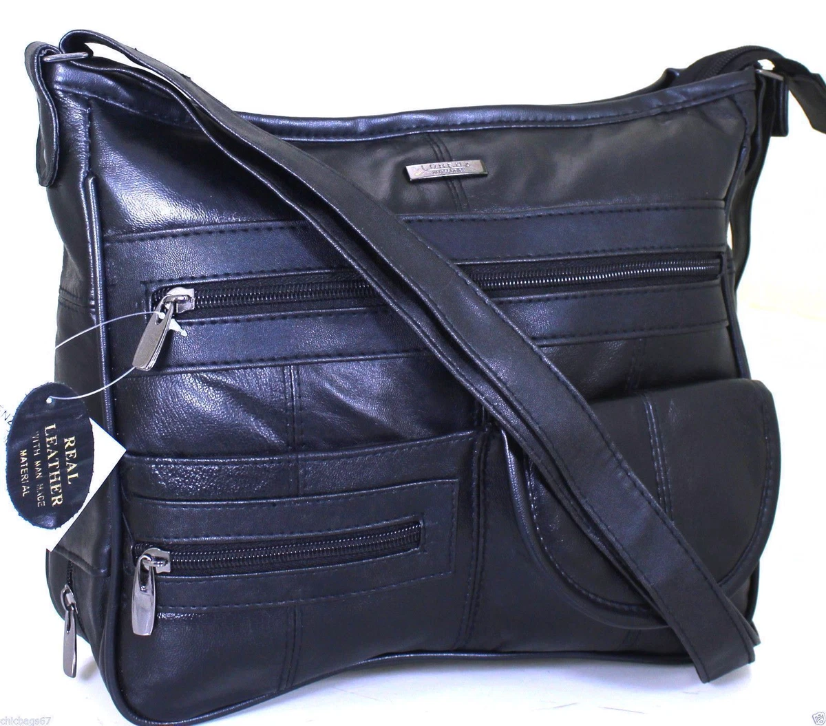 Women s Real Leather Handbag Organiser Cross Body Bag Shoulder Bag