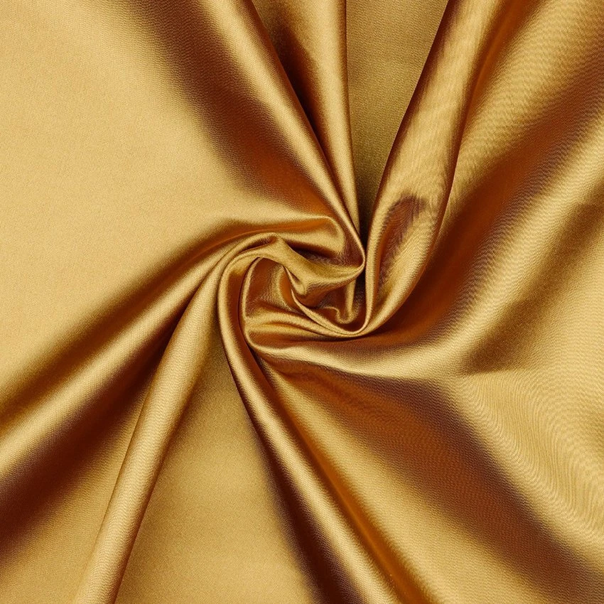 Leichter Polyester Satin Stoff Meterware - blickdicht, glänzend | gold