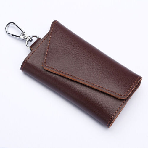 Echtleder Geldbörse Geldbörse Tasche Etui Halter Schlüsselring Etui Tasche Safe Hanger Geschenk - Bild 7 von 18