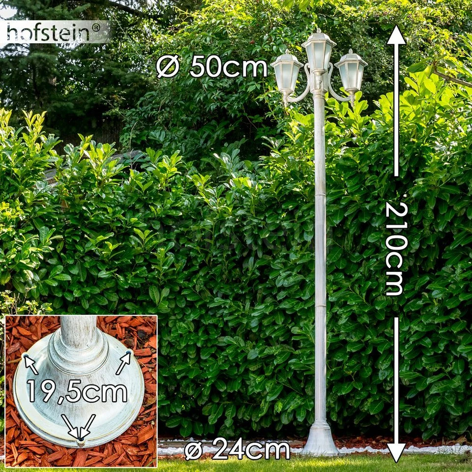 Aussen Steh Leuchten Kandelaber weiß Gold Garten Wege Lampen Milchglas Laterne - Bild 2 von 4