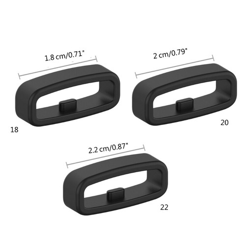 18/20/22mm Silicone Fastener Ring Wristband Keeper Replace Accessories Belt-Loop - Picture 8 of 29