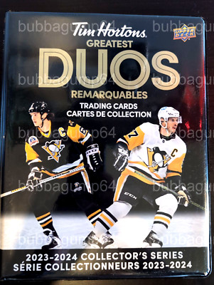   2023-24 TIM HORTONS DUOS BINDER BASE SET + ROOKIE + LINKED + FAMILY BEDARD RC
