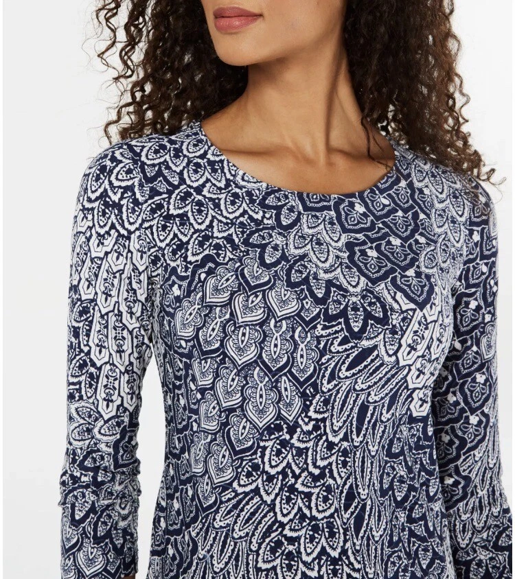 JM Collection 3/4-Sleeve Printed Tunic Top, Created for Macy's - Macy's