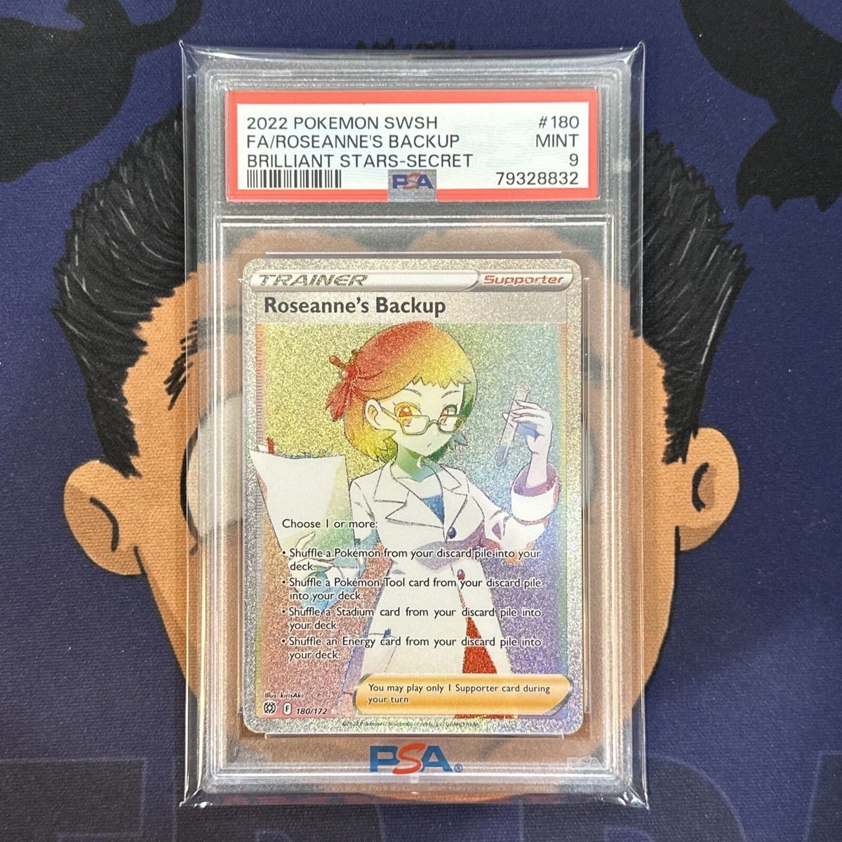 PSA 9 MINT 2022 Pokemon Brilliant Stars ROSEANNE'S BACKUP #180