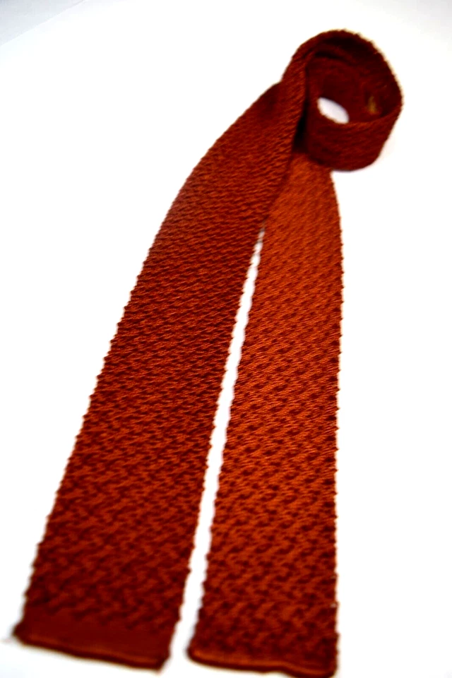 Corbata de Colección Hollyvogue Años 40 50 Extremo Cuadrado Rayón Crochet Tejido Corbata 55" x 2.125" Foto 2 de 4