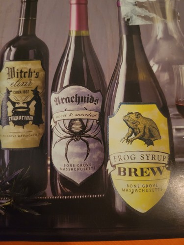 Martha Stewart Artigianato Halloween Bevanda Bottiglia di Vino Etichette Glitter - Foto 3 di 5