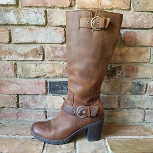 born joly tall suede double buckle strap boots