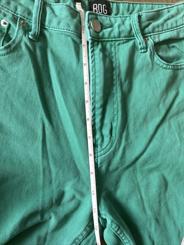 BDG Urban Outfitters High Rise Flare Green Denim Jeans Size 28 - Picture 8 of 8