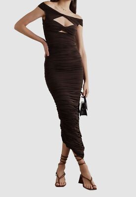 alex perry brown dress Alex Perry twist-detail Satin Gown | Brown