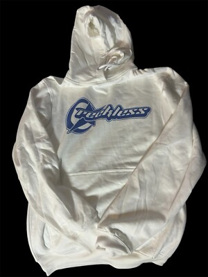 Young & Reckless Hoodie SMALL White & Royal Blue