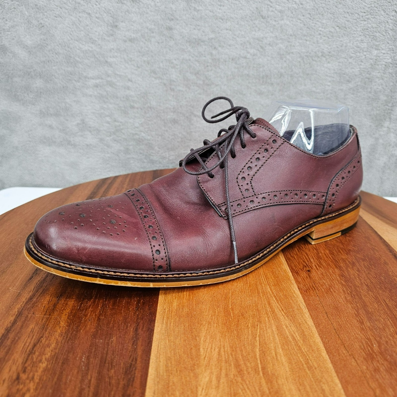 SAOLA Scarpe derby Joseph Abboud Owings 8 5 bordeaux sangue di bue broguing stringate pelle