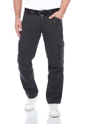 TIMEZONE Herren Cargo Jeans Hose BenitoTZ Loose Fit Gürtel Baumwolle Taschen 