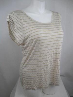 Lane Bryant 18/20 Sandy Beach Scoop Neck SS Striped Rayon/Poly Summer Weight Top