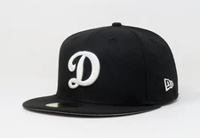 New Era 59Fifty Men Women Cap Los Angeles Dodgers "D" MLB Black White Fitted Hat