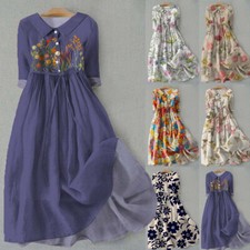 Dresses for Women 2024 Casual Printing Lapel Button Short Sleeve Spring Dresses