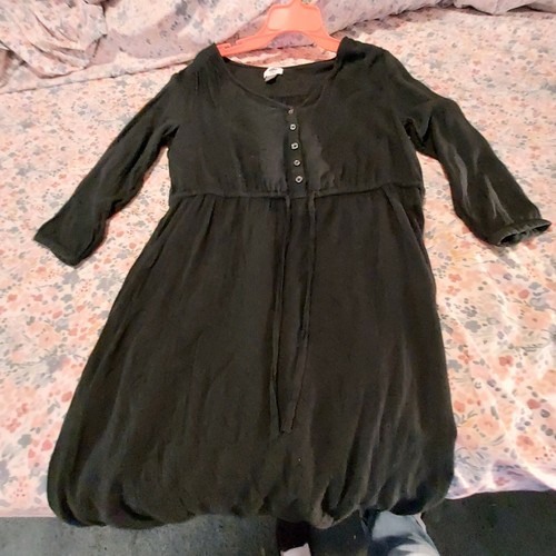 Old Navy Dress Button up Navy Blue with Drawstring Waist Size Medium