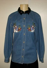 Bobbie Brooks Women's Designer Long-Sleeve Embroidered Blouse Shirt