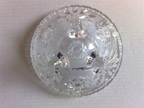 Glas Obst- / Dessert-/ Konfekt-/ Gebäck-/ Eisschale / Deko 17,5cm. geschliffen - Bild 3 von 4