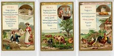 Full Set, Liebig (OXO) S245, Dinner menus (X6) 1889 VG-EX (Gu696-322)