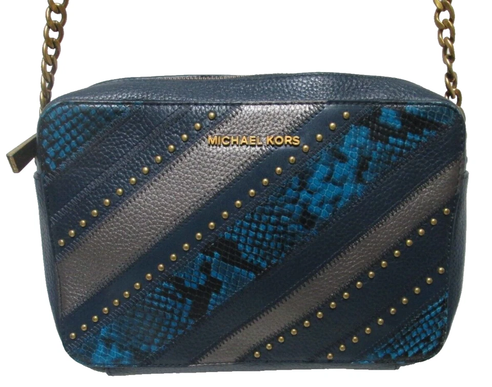 Bolso Bandolera Michael Kors Cuero Patchwork Jet Set Cartera Tachonado Ajustable Foto 2 de 4