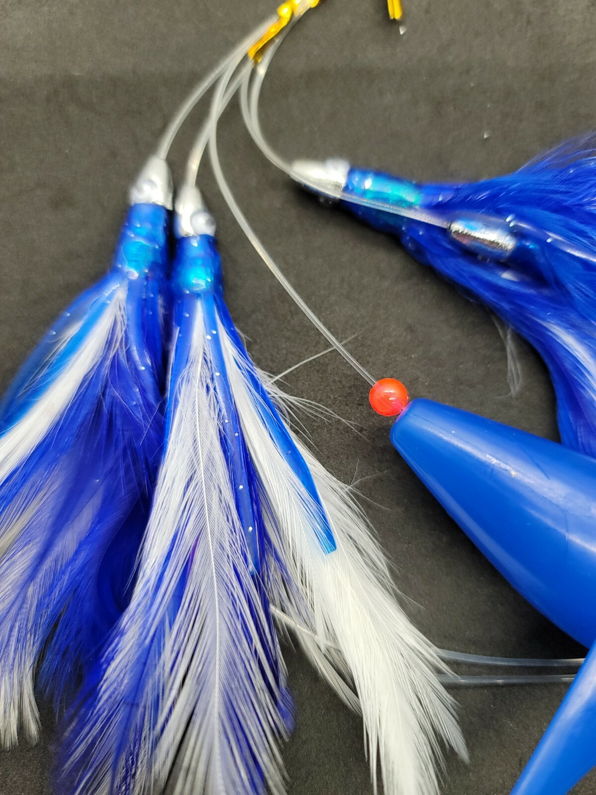 Tuna Lure Feather Daisy Chain with Bird Purple Lure Plus Bag Trolling
