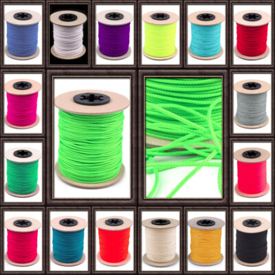 5 Meter Schnur 1,5 mm Polyester Farbwahl Neon Basteln Perlen Schmuck Armband etc