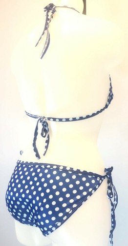 Costume da bagno bikini 2 pezzi regolabile a pois perizoma CHUNS taglia small LC5 - Foto 7 di 9
