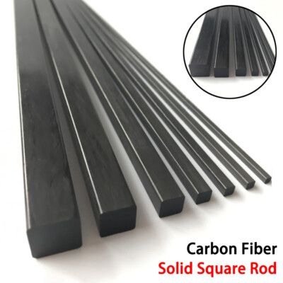 Black Carbon Fiber Solid Square Bar Rod 2-8mm Square Stick For RC Airplane Model
