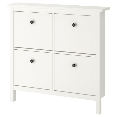 IKEA HEMNES meuble à chaussures avec 4 compartiments 107x22x101 cm blanc - 第 1/8 張圖片