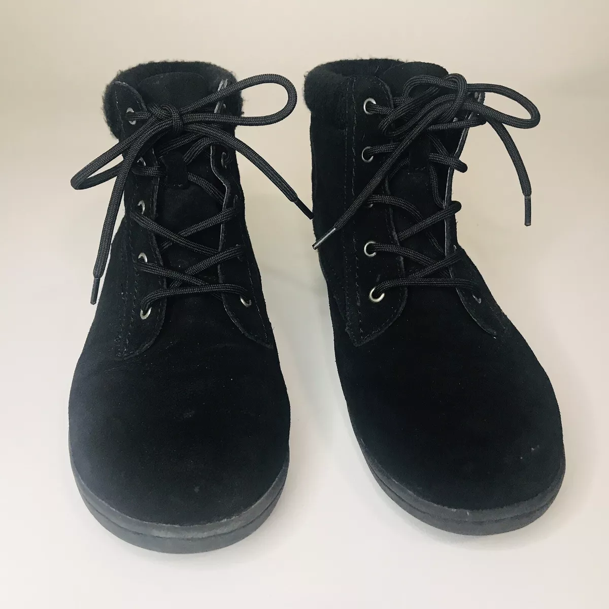 Cobbie Cuddlers Womens Ankle Boots Sz 11W Black Suede Leather