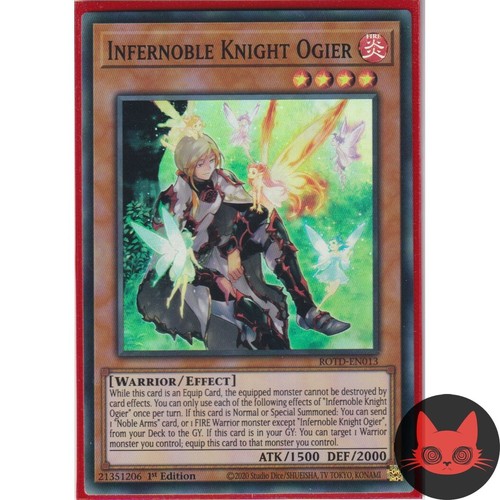 Yugioh Infernoble Knight Ogier ROTD-EN013 Super Rare 1st Edition NM