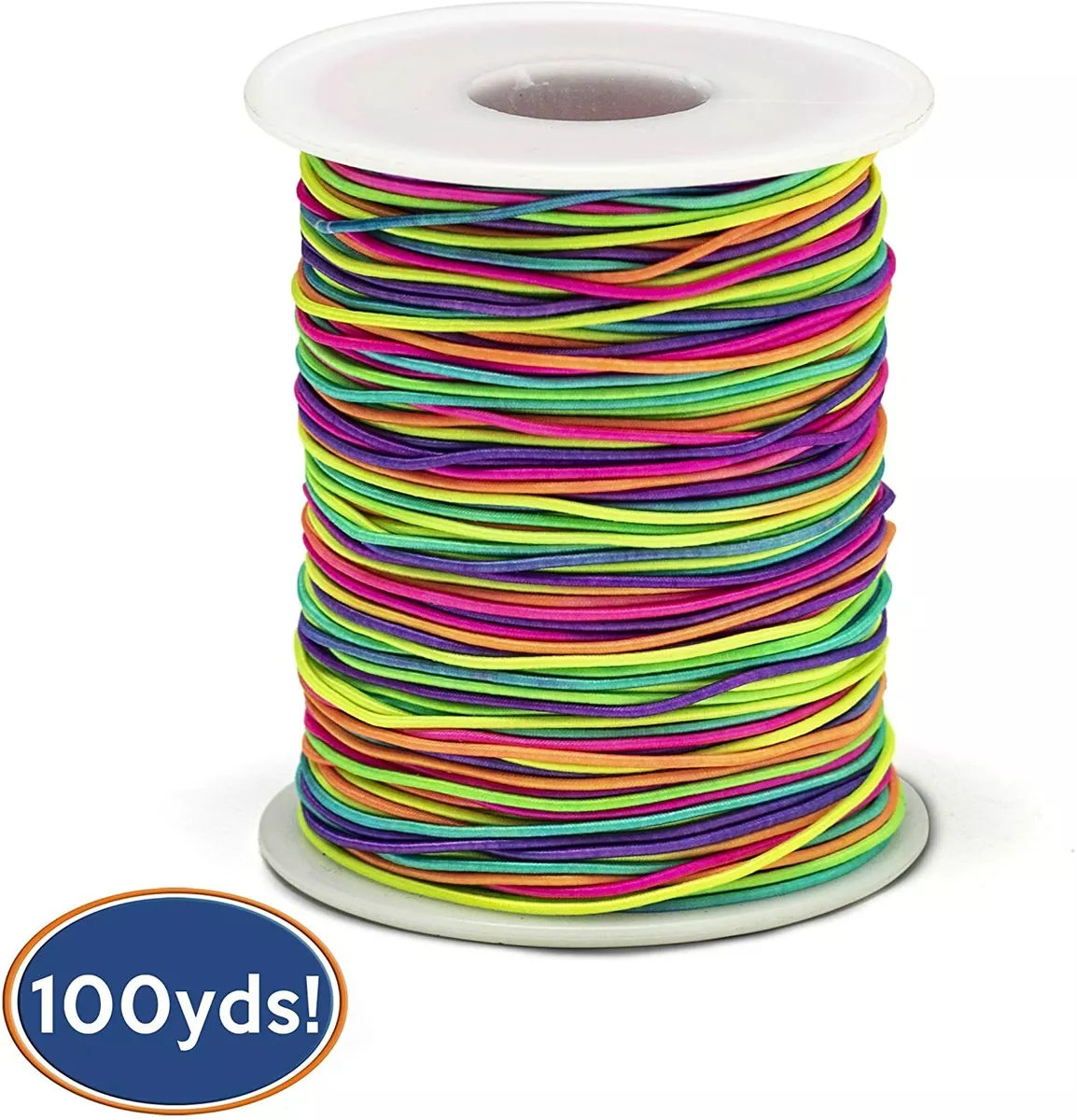 Bastex 1mm Rainbow Color Elastic Beading Cord Thread. Small Stretchy String