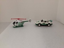 Pair of Hess Collectible Toy Car 1992 Helicopter 2006 Lights & Rotor Works Video