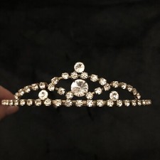 Clear Rhinestone Silvertone Head Band