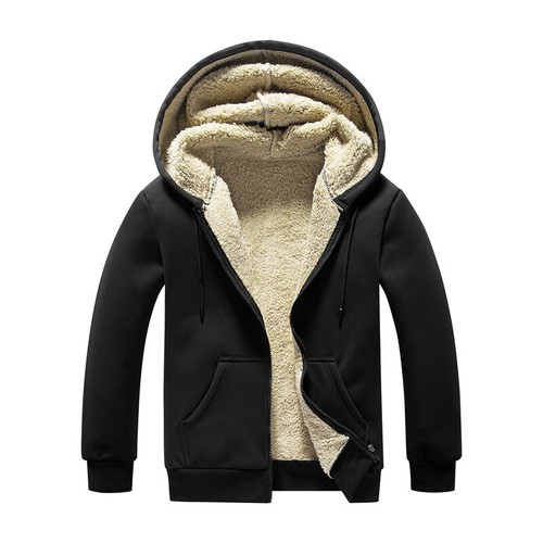 Mens Hoodies Tops Casual Zip Up Fleece Long Sleeve Winter Warm Hooded Sweatshirt - Picture 6 of 15