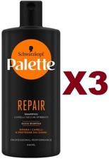3PZ TESTANERA PALETTE SHAMPOO REPAIR 440ML PROFESSIONAL CAPELLI SECCHI, SFIBRATI