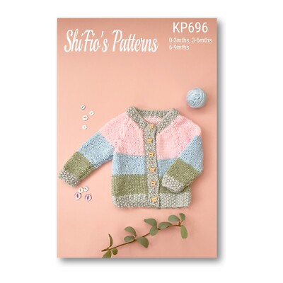 Strickanleitung für Kinder Strickjacke 0-3 Monate, 3-6 Monate, 6-9 Monate, Grobstrick, KP696
