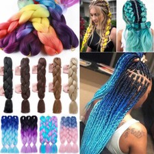 24" 100g Jumbo Hair Extensions Crochet Braiding Hair Box Twist Braid For Human H