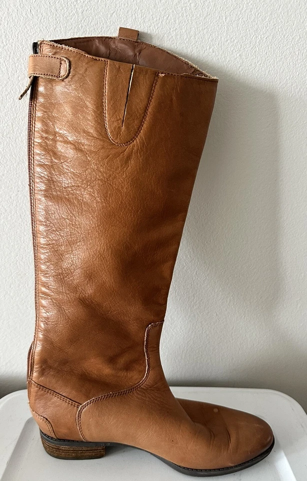 Sam Edelman Boots Womens 8M Penny Tan Cognac Leather Tall Riding Equestrian Boho - Image 2 of 4