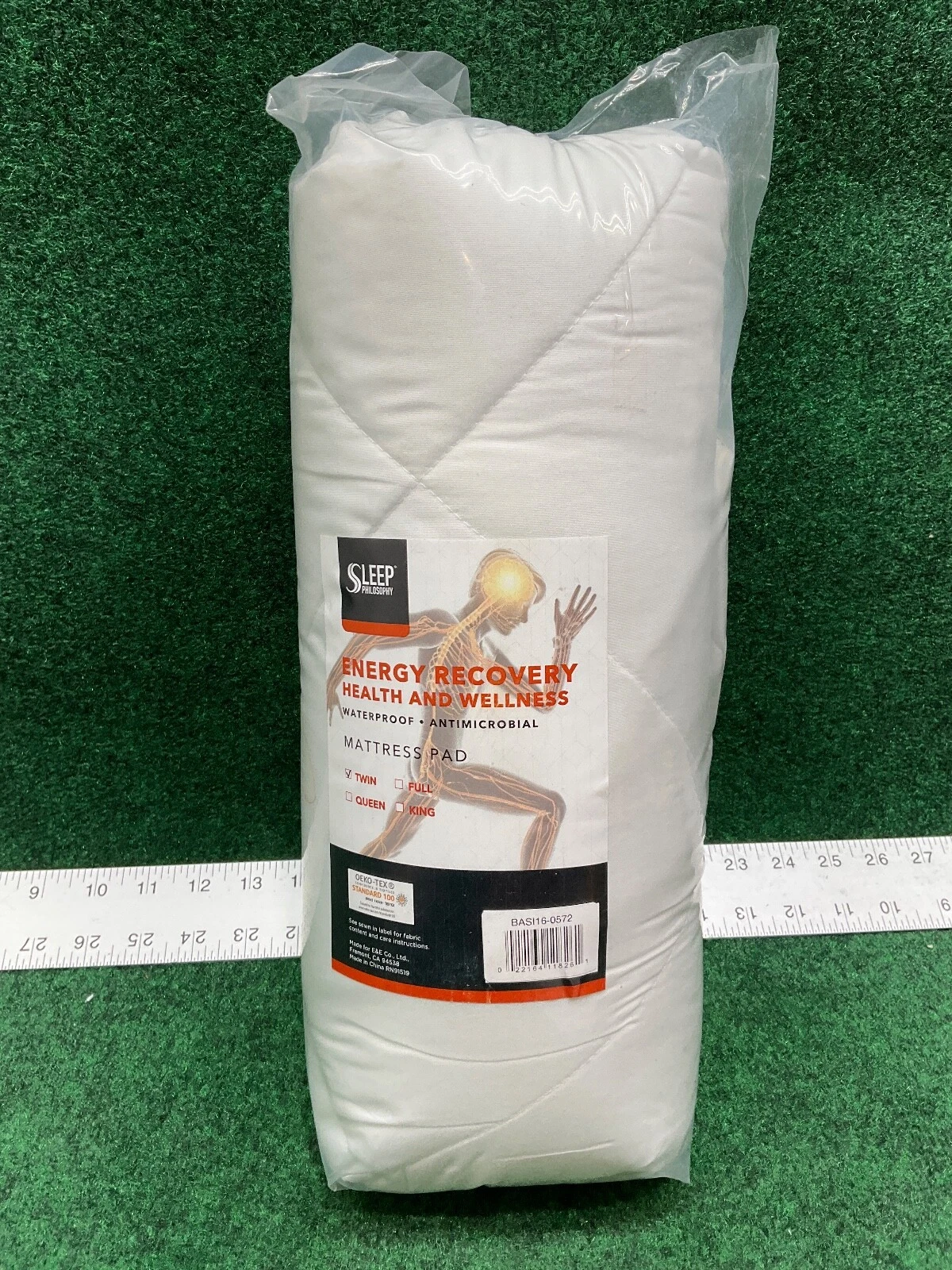 Sleep Philosophy Energy Recovery Waterproof Mattress Pad Twin White