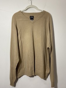 mens tan v neck sweater